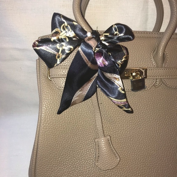 -Twilly Silk Handbag Headband Neck Tie Scarf - Picture 7 of 9